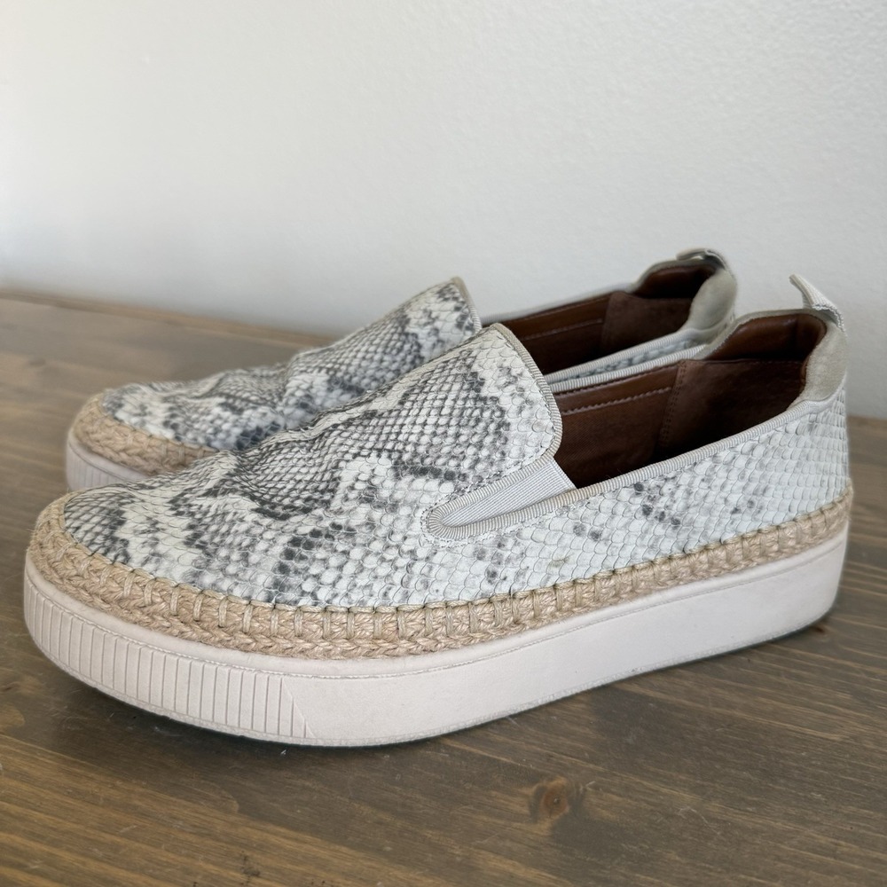 Franco Sarto Womens 8.5M Snakeskin‎ Leather Homer 2 Slip On Platform Sneakers - Picture 2 of 8